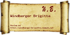 Windberger Brigitta névjegykártya